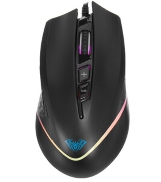 Мышь проводная AULA F805 черный, 6400 dpi, USB, кнопки - 7