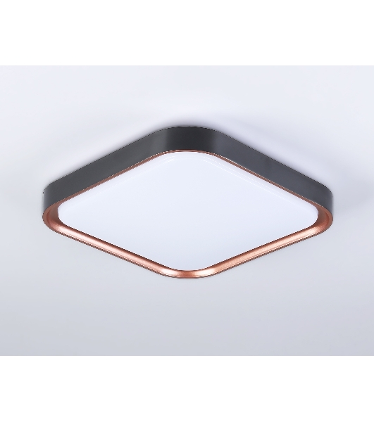 Потолочный светодиодный светильник Ambrella light FZ1265 BK/PGD черный/золото розовое 18W 5000K 250*250*60 (Без ПДУ)