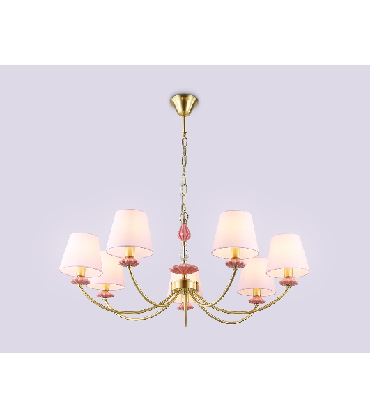 Люстра Ambrella light LH75025/7 GD/PI золото/розовый E14/7 max 40W D890*800
