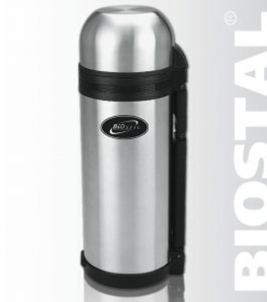 Термос Biostal NG-1800-1 1.8 л, универс, нерж., ручка, рем. для переноски, крышка-чашка и доп. пласт. чашка (в уп. 12 шт)