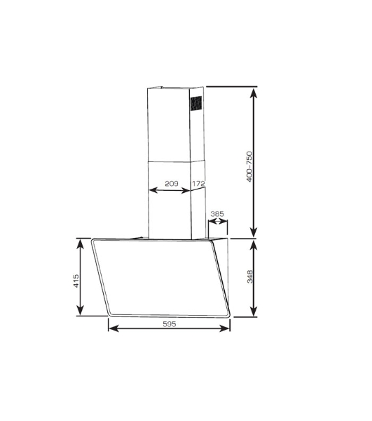 Вытяжка Centek CT-1829-60 White <наклонная> ширина 60 см, 1000 м3/час (233 Вт), 3 скор, LED, сенсор