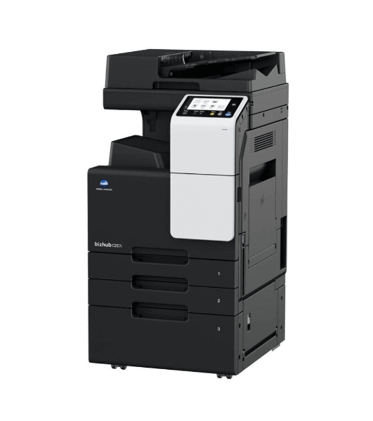 МФУ лазерное Konica Minolta Bizhub C257i (ACVD021), A3, цветной, печ. 25 стр/мин (A4) 12 стр/мин (A3), скан. до 55 стр/мин., 1800 x 600 dpi (печать) 600 x 600 dpi (скан.), USB, Ethernet, без картриджей и автопода - установка и запуск специалистом АСЦ