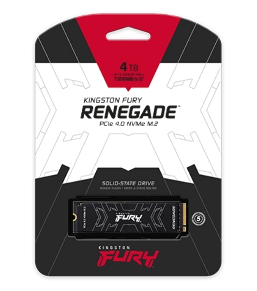 Накопитель SSD Kingston Fury Renegade, 4Tb, PCIe 4.0 x4, M.2 2280, NVMe, R/W 7300/7000, с радиатором