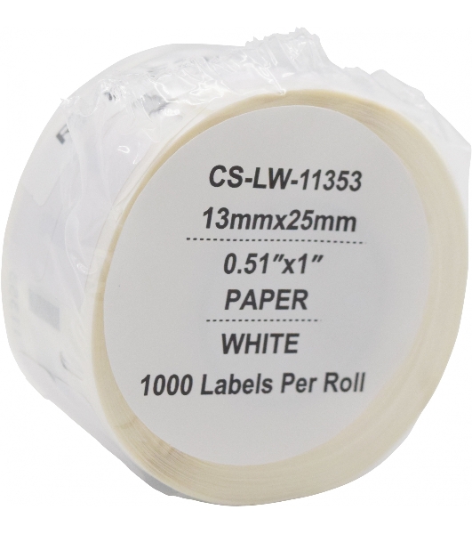 Этикетки Cactus CS-LW-11353 сег.:25x13мм черный белый 1000шт/рул Dymo Label Writer 450/4XL