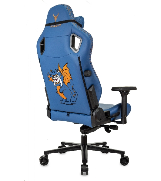 Кресло игровое Knight Craft Dragon синий эко.кожа крестов. металл