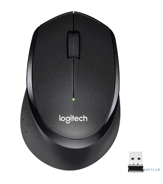 Мышь беспроводная Logitech M330 SILENT PLUS черный, 1000 dpi, радиоканал, USB, кнопки - 3