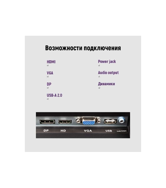 Монитор 23.8' Irbis SMARTVIEW ISM24FIDVesa IPS 1920x1080, 75 Гц, 3 мс, 16:9, 250 кд/м2, 1xHDMI, 1хDP, черный