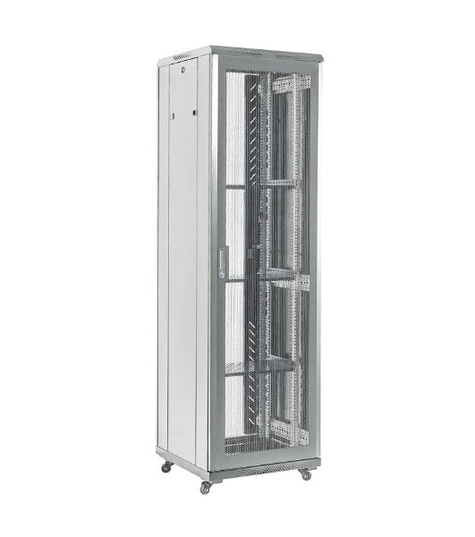 Шкаф телекоммуникационный Rexant напольный 19' 42U 800×800мм, дверь стекло, разборный, серый (RAL 7035)