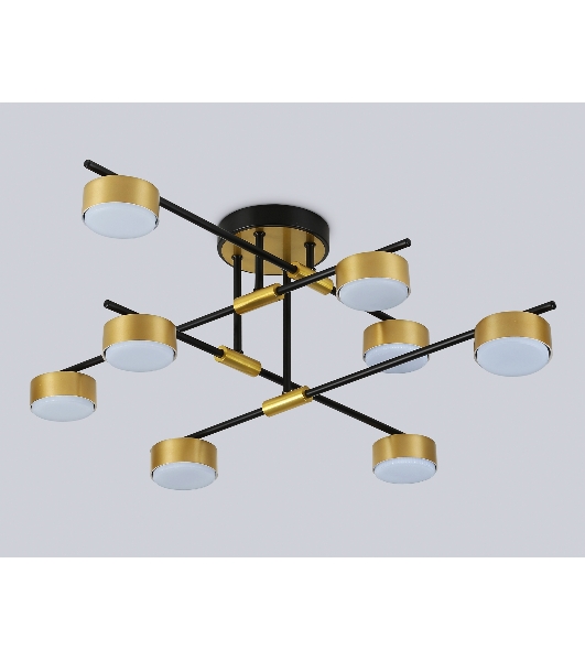 Потолочный светильник Ambrella light FL51752/8 BK/GD черный/золото GX53/8 max 12W 720*720*245