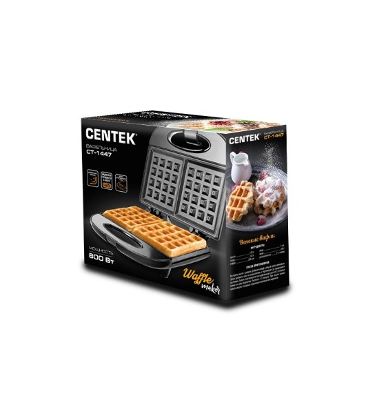 Вафельница Centek CT-1447,800 Вт. ВЕНСКИЕ ВАФЛИ анти пригарное покрытие, нагрев до 220 гр (в уп. 8 шт)
