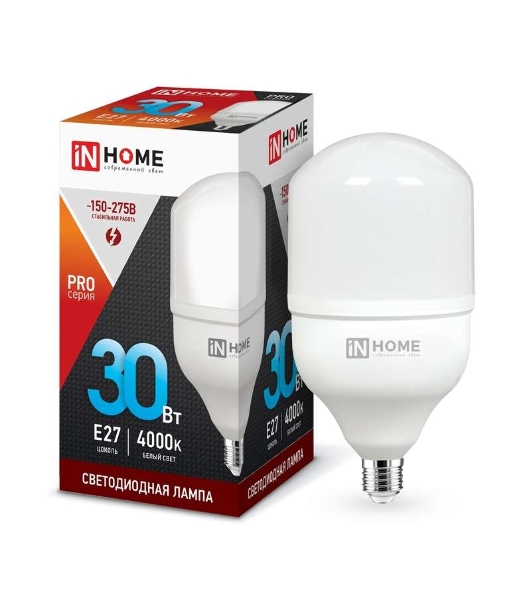 Лампа светодиодная LED-HP-PRO 30Вт 230В 4000К E27 2700лм IN HOME 4690612031071