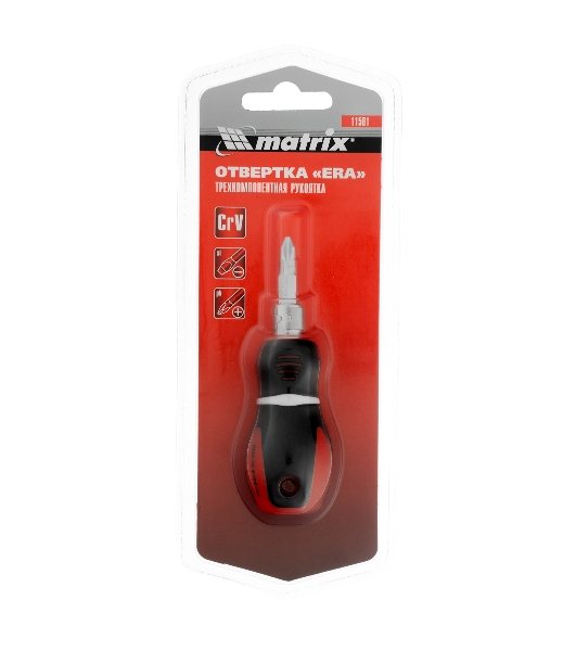 Отвертка Matrix комбинированная, SL6,0/PH2 х 38 мм, CrV, двухкомп. рукоятка