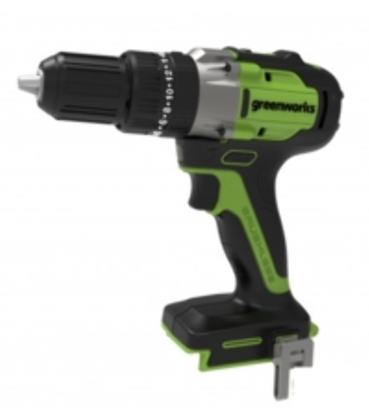 Дрель-шуруповерт GREENWORKS GD24DD60, 24 В, 0 Ач, 60 Нм, бесщеточный, ударный