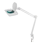 Лупа на струбцине Rexant, квадратная, 5D, с подсветкой 60 SMD LED, сенсорный регулятор яркости, белая, фото 1