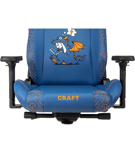 Кресло игровое Knight Craft Dragon синий эко.кожа крестов. металл