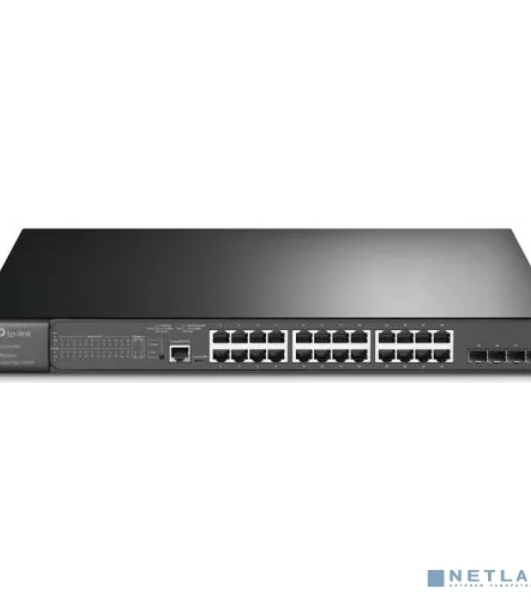 Коммутатор JetStream 28-port Gigabit L2+ Managed Switch with 24-port PoE+, PoE budget up to 384W, support SDN