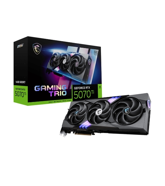 Видеокарта MSI RTX5070Ti GAMING TRIO OC 16Gb GDDR7 256bit 3xDP HDMI 3FAN RTL