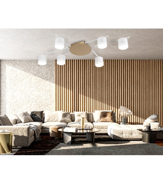 Потолочный светильник Ambrella light FL51755/6 WH/GD белый/золото GX53/6 max 12W 870*570*110