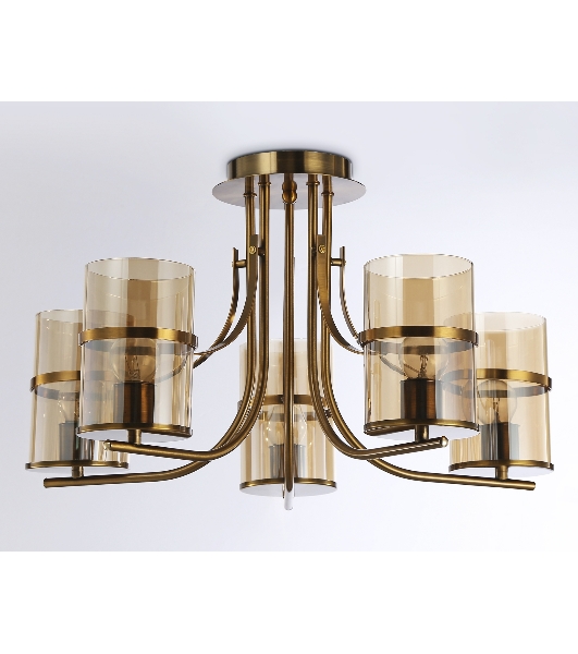 Светильник Ambrella light TR3222/5 GD/TI золото/янтарь E27*5 max 40W D540*300