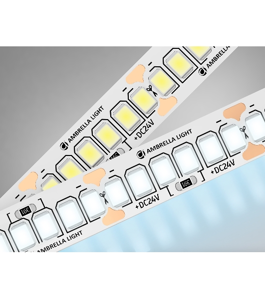 Светодиодная лента Ambrella light GS3303 2835 240Led/ 18W m/ 24V IP20 6500K/ 5000*10*1.2mm (2 конт.)