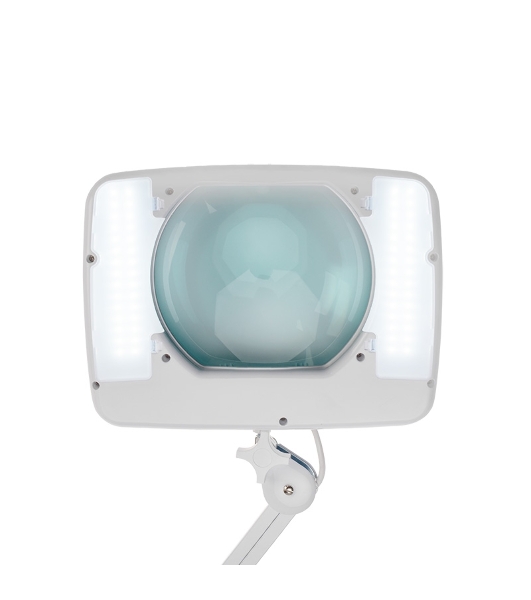 Лупа на струбцине Rexant, квадратная, 5D, с подсветкой 60 SMD LED, сенсорный регулятор яркости, белая