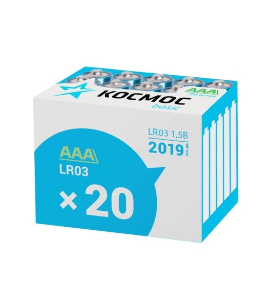 Элемент питания Космос алкалиновый AAA/LR03 (уп.20шт)