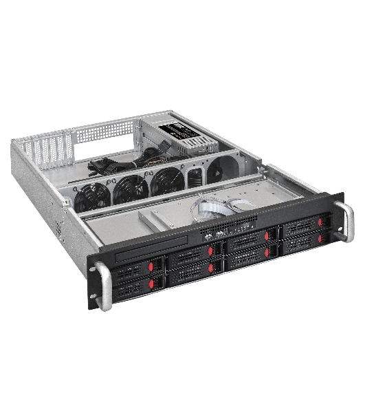 Серверная платформа ExeGate EX292416RUS Pro 2U550-HS08 RM 19', высота 2U, глубина 550, Redundant БП 2x1000W, 8xHotSwap, USB