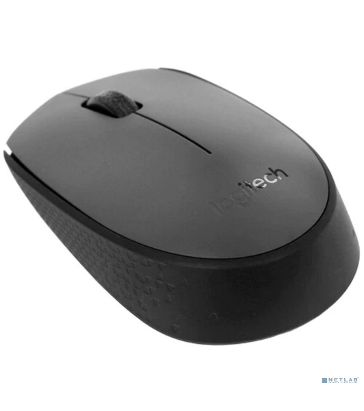 Мышь беспроводная Logitech M170 черный/темно-серый, 1000 dpi, радиоканал, USB, кнопки - 3