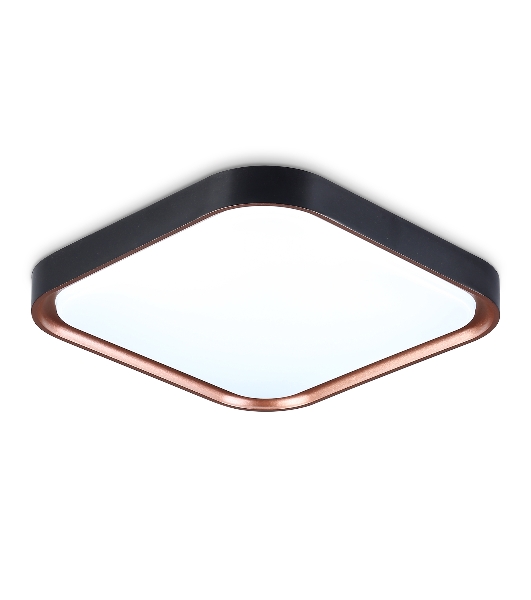 Потолочный светодиодный светильник Ambrella light FZ1271 BK/PGD черный/розовое золото 27W 5000K 350*350*60 (Без ПДУ)