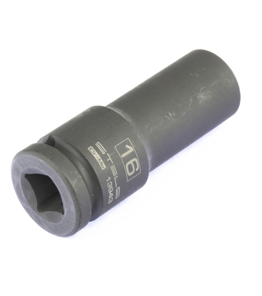 Головка ударная удлиненная шестигранная Stels 16 мм, 1/2', CrMo