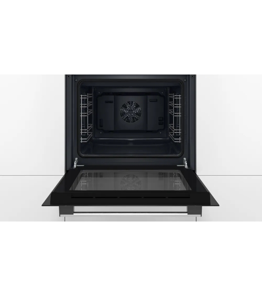 Духовой шкаф Bosch HBF512BS1T Serie 2, нержавеющая сталь, класс энергоэффективности А, 7 режимов, 3-х слойное остекление, LED-дисплей, утапливаемые переключатели, галогенное освещение, проволочные направляющие, сделано в Турции,