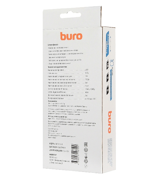 Сетевой фильтр Buro 800SH-1.8-W 1.8 м, 8 розеток, белый, коробка