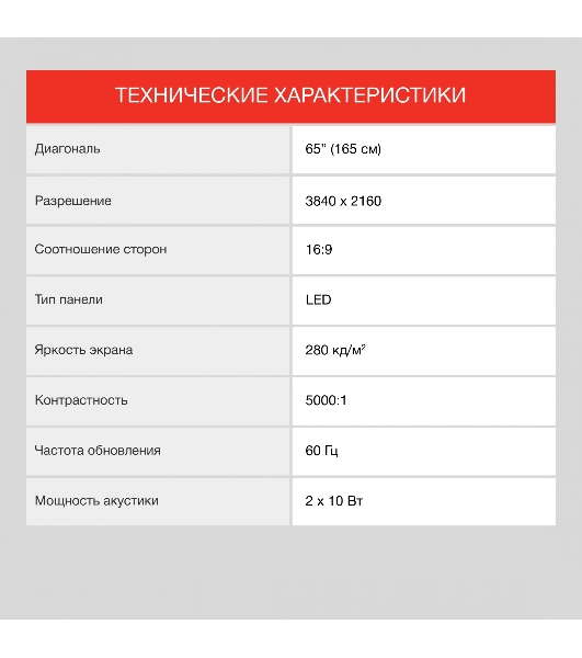 Телевизор Starwind 65' SW-LED65UG402 черный DLED UHD 60Hz Яндекс ТВ