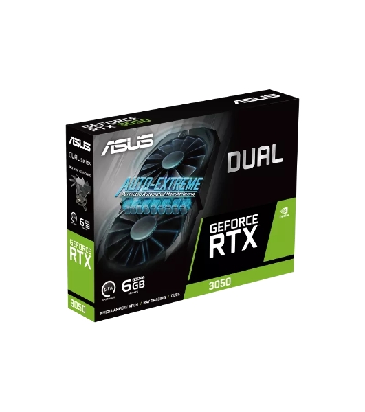 Видеокарта Asus DUAL-RTX 3050-O6G NVIDIA GeForce RTX 3050 6Gb 96bit GDDR6 PCI-E 4.0 1507/14000 DVIx1 HDMIx1 DPx1 HDCP Ret