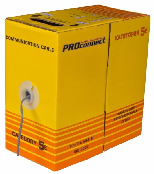 Кабель витая пара PROconnect FTP 2PR 24AWG, CCA, cat.5e, бухта 305 м