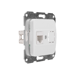 Розетка компьютерная Kranz RJ45 DEA с/у мех. белый
