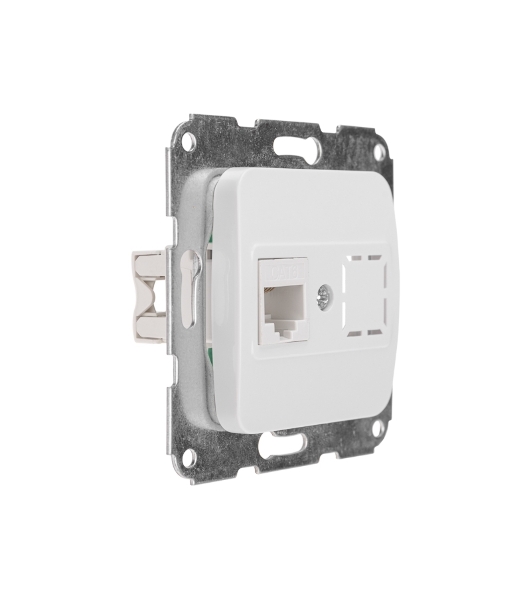 Розетка компьютерная Kranz RJ45 DEA с/у мех. белый