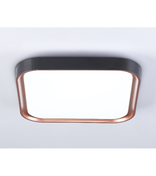 Потолочный светодиодный светильник Ambrella light FZ1271 BK/PGD черный/розовое золото 27W 5000K 350*350*60 (Без ПДУ)