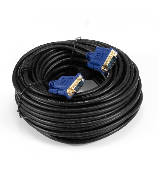 Кабель VGA Pro ExeGate EX-CC-PVGA-15M15M-20.0 (15M/15M, 20м, 2 фильтра, позолоченные контакты, экран)
