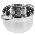 Набор посуды WEBBER BE-615/6 из нерж.стали 6 пр. 2,9 л, 5,1 л, 6,6 л со стеклянными крышками В наборе 6 предметов: кастрюля со стеклянной крышкой 18х11,5 см; 2,9 л кастрюля со стеклянной крышкой 22х13,5 см; 5,1 л кастрюля со стеклянной крышкой 24х14,5 см; 6,6 л Толщина стали 0,5 мм, фото12