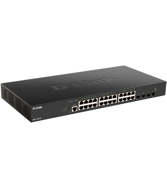 Коммутатор D-Link DXS-1210-28T/A1A, 24×10 Гбит/с + 4×25 Гбит/с SFP28, управляемый