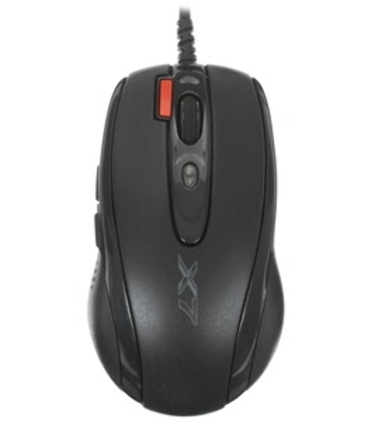 Мышь проводная + коврик A4Tech X-7120 черный, 2000 dpi, USB, кнопки - 7