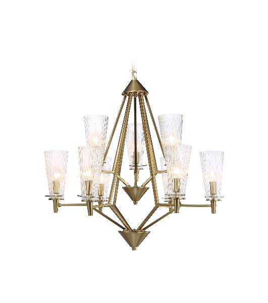 Светильник Ambrella light TR3233/6+3 BS/FR латунь/белый матовый E14*9 max 40W D730*720