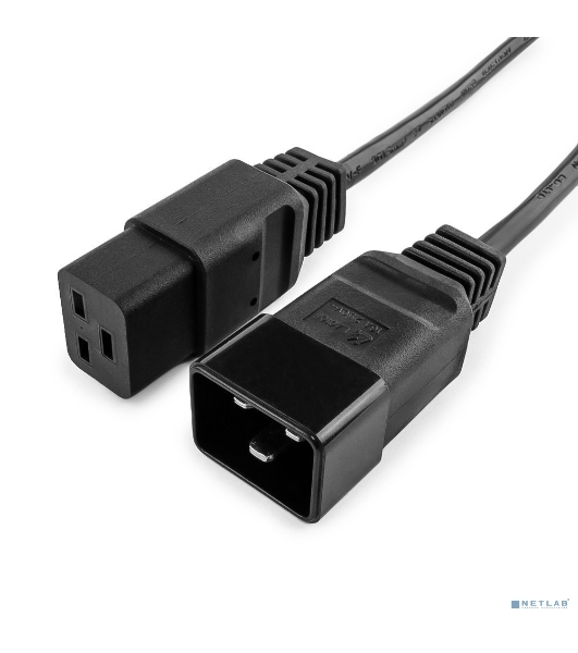 Кабель питания для UPC Gembird/Cablexpert, 1.5м, С19 - C20, 16А, черный, с заземлением
