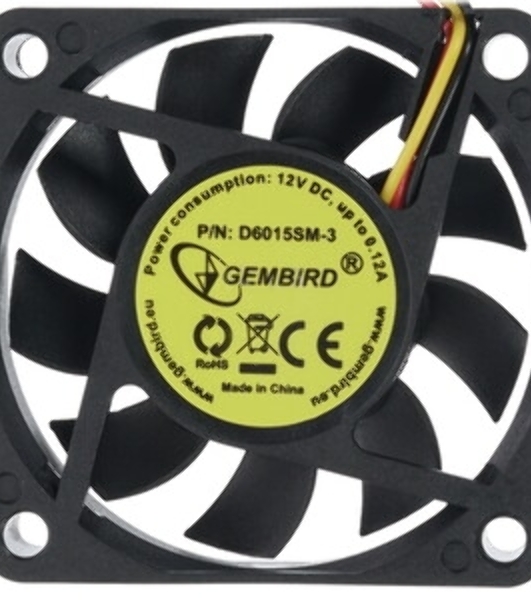 Вентилятор для корпуса Gembird черный, 60 мм, 4000 об/мин, 25 дБ, 3 pin
