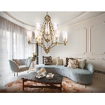 Светильник Ambrella light TR3233/6+3 BS/FR латунь/белый матовый E14*9 max 40W D730*720, фото7