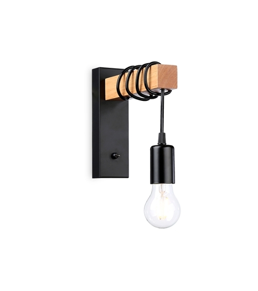 Светильник Ambrella light TR8181 BK/LW черный/светлое дерево E27 max 40W 395*60*210