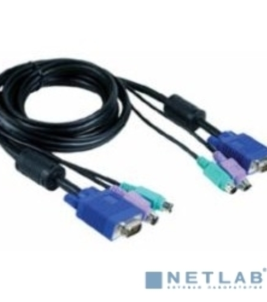 Переключатель D-Link DKVM-CB5Кабель KVM для подключения клавиатуры, мыши и монитора, длина 4,5 м