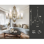 Светильник Ambrella light TR3233/6+3 BS/FR латунь/белый матовый E14*9 max 40W D730*720, фото6