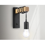 Светильник Ambrella light TR8181 BK/LW черный/светлое дерево E27 max 40W 395*60*210, фото 1